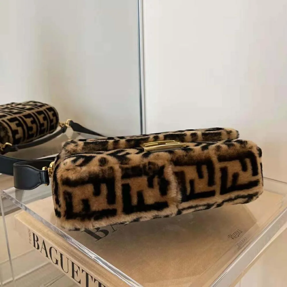 Fendi Baguette Brown Sheepskin Bag for Women Fendi Baguette Brown Sheepskin Bag for Women