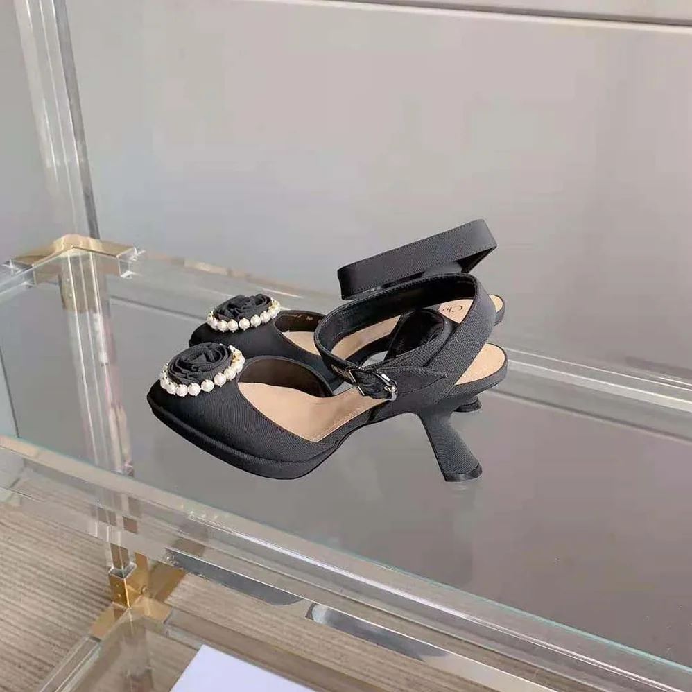 Dior Dior Rose Pump Black Grosgrain and White Resin Pearls for Women Dior Dior Rose Pump Black Grosgrain and White Resin Pearls for Women