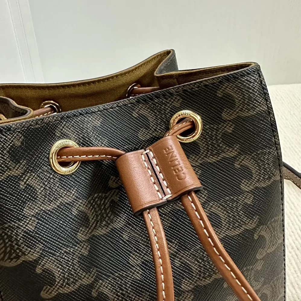 Celine Micro Sailor in Triomphe Canvas and Calfskin for Women in Brown