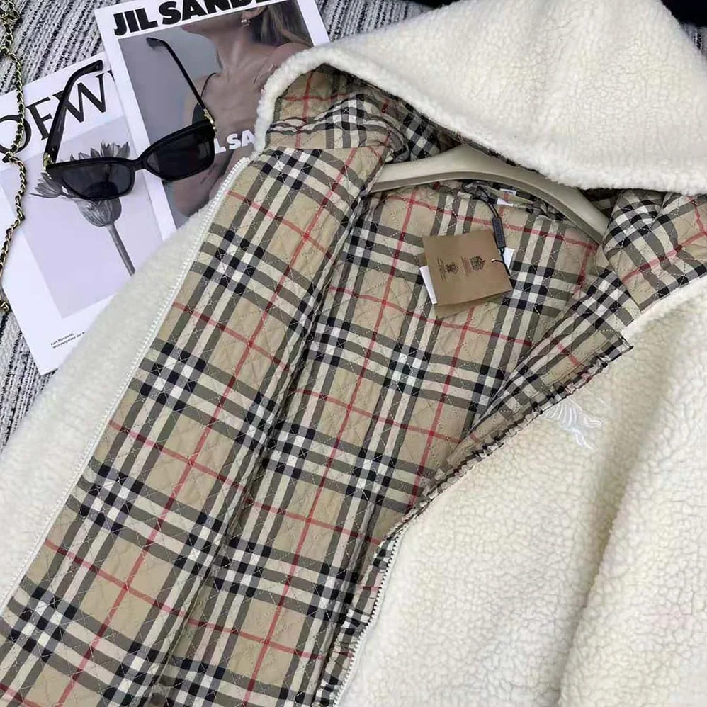 Burberry EKD Fleece Hooded Jacket for Men in White