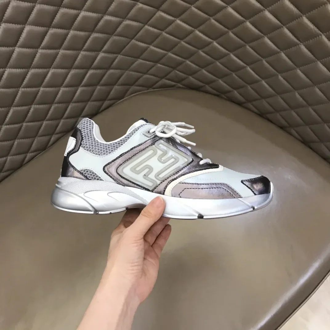 FD Fendi Faster Trainers Sneakers Grey FD Fendi Faster Trainers Sneakers Grey