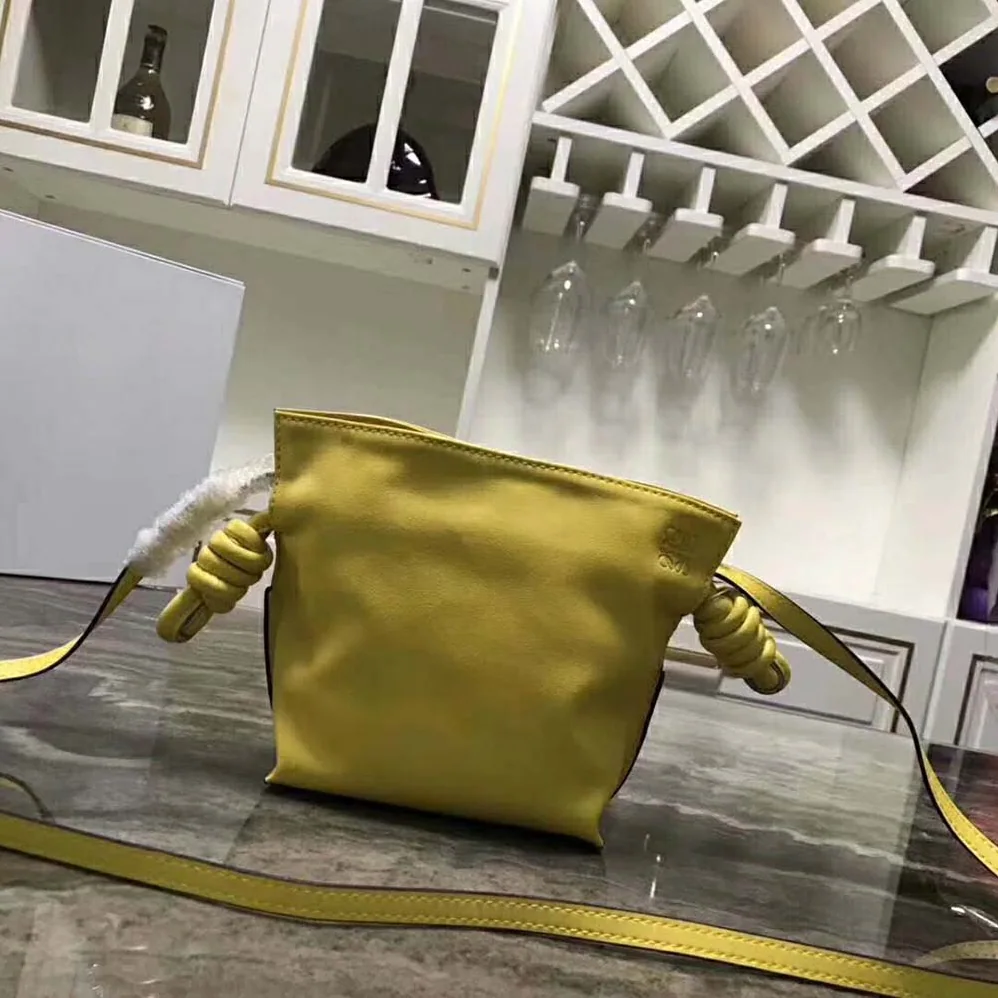 Loewe Flamenco Knot Mini Bag in Nappa Leather for Women in Yellow
