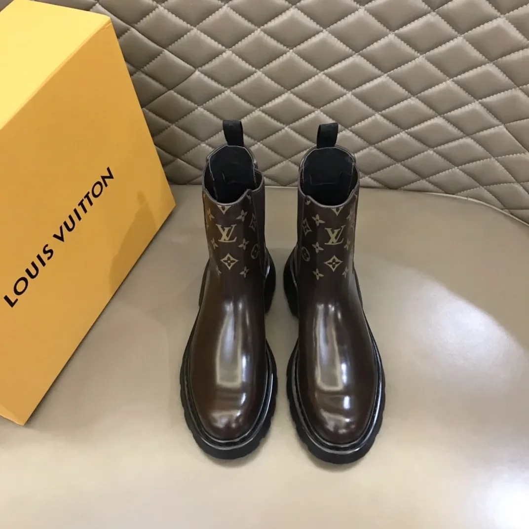 Louis Vuitton LV Bold Chelsea Boots Monogram Flower Brown 1A9FEI Louis Vuitton LV Bold Chelsea Boots Monogram Flower Brown 1A9FEI