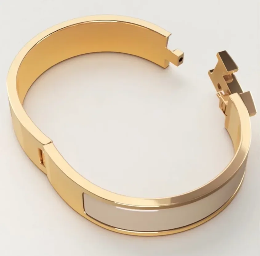 Hermes Clic H Bracelet Marron Glace Gold Hardware 19PM