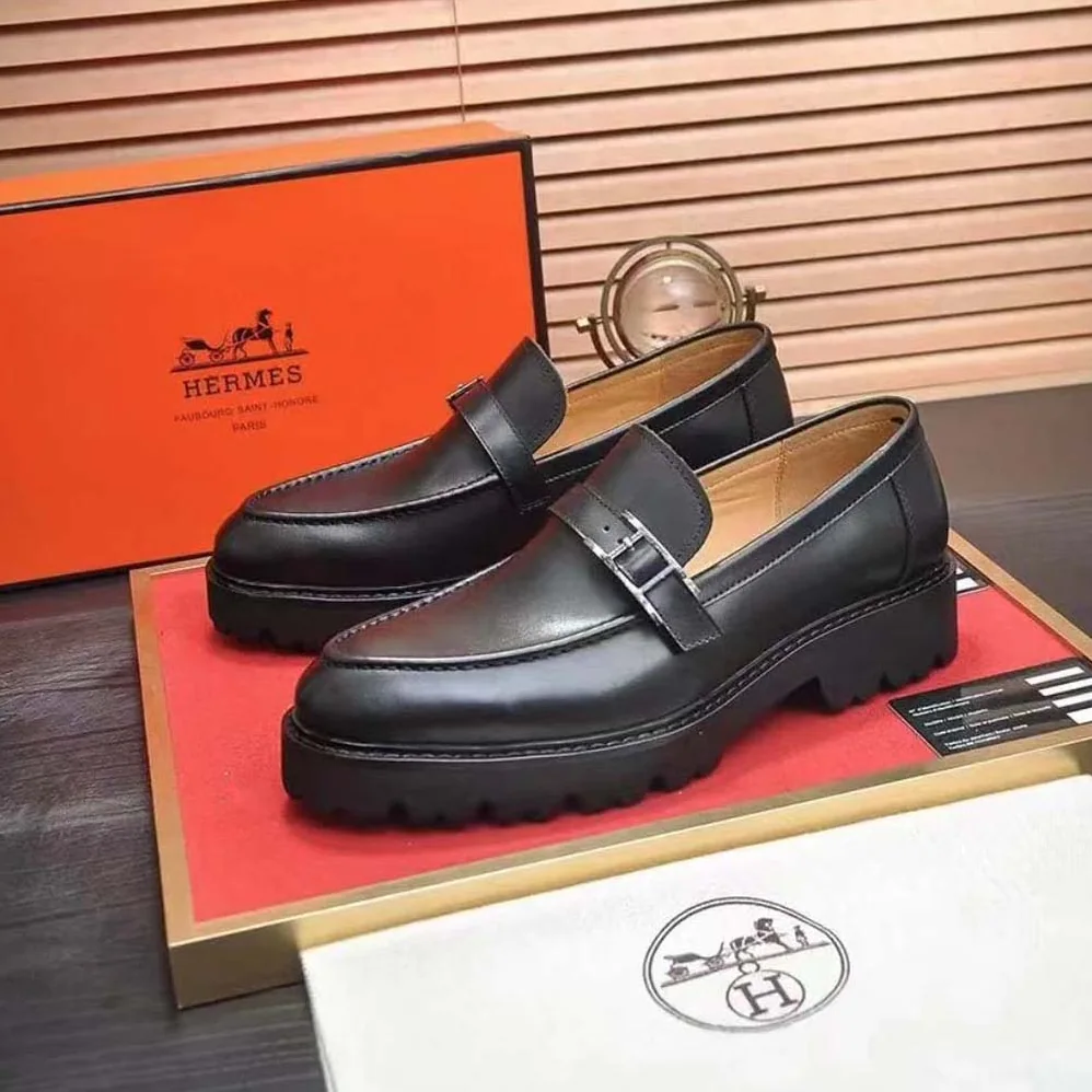 Hermes Happen Derby Shoe for Men in Black Hermes Happen Derby Shoe for Men in Black