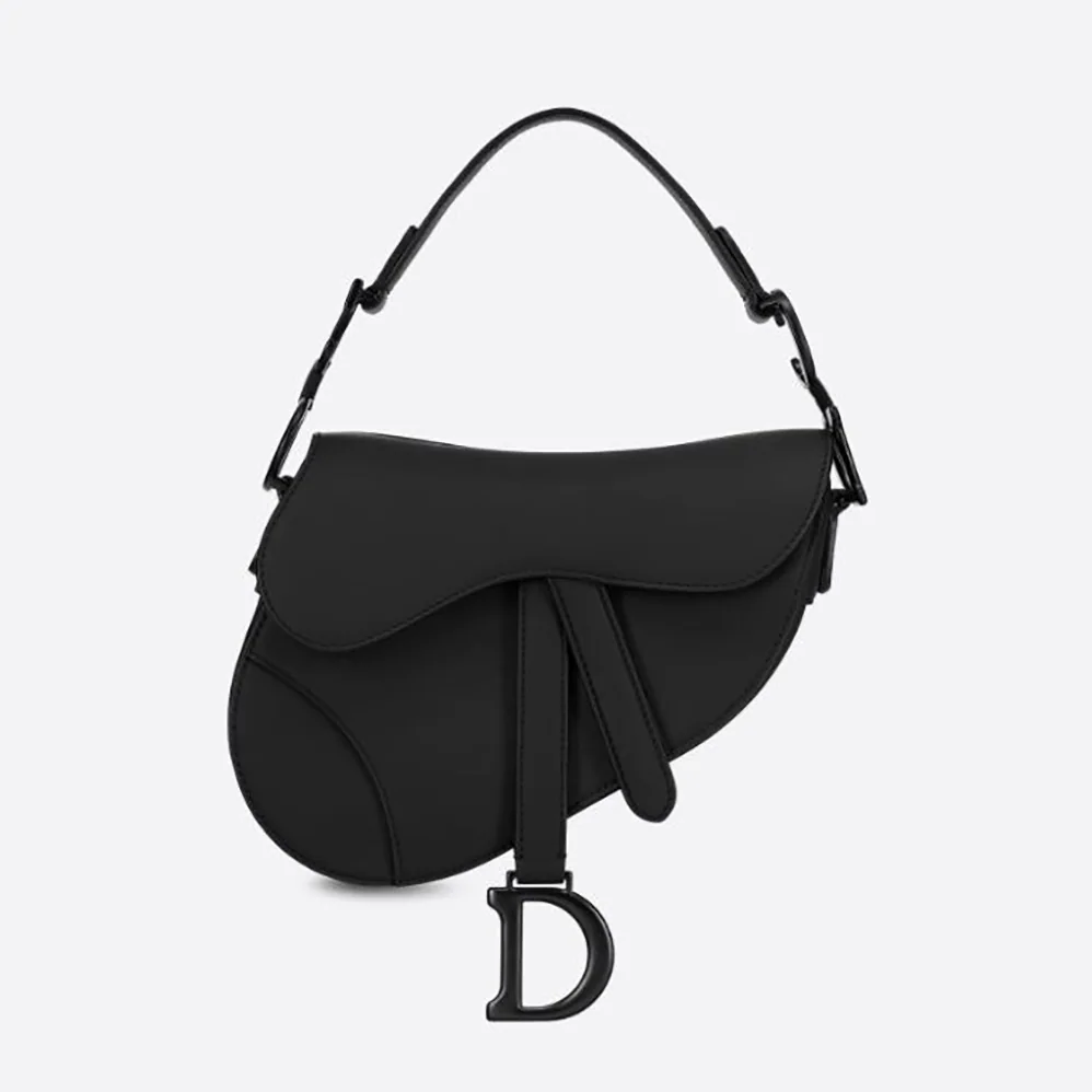 Dior Mini Saddle Bag Black Ultramatte Calfskin for Women