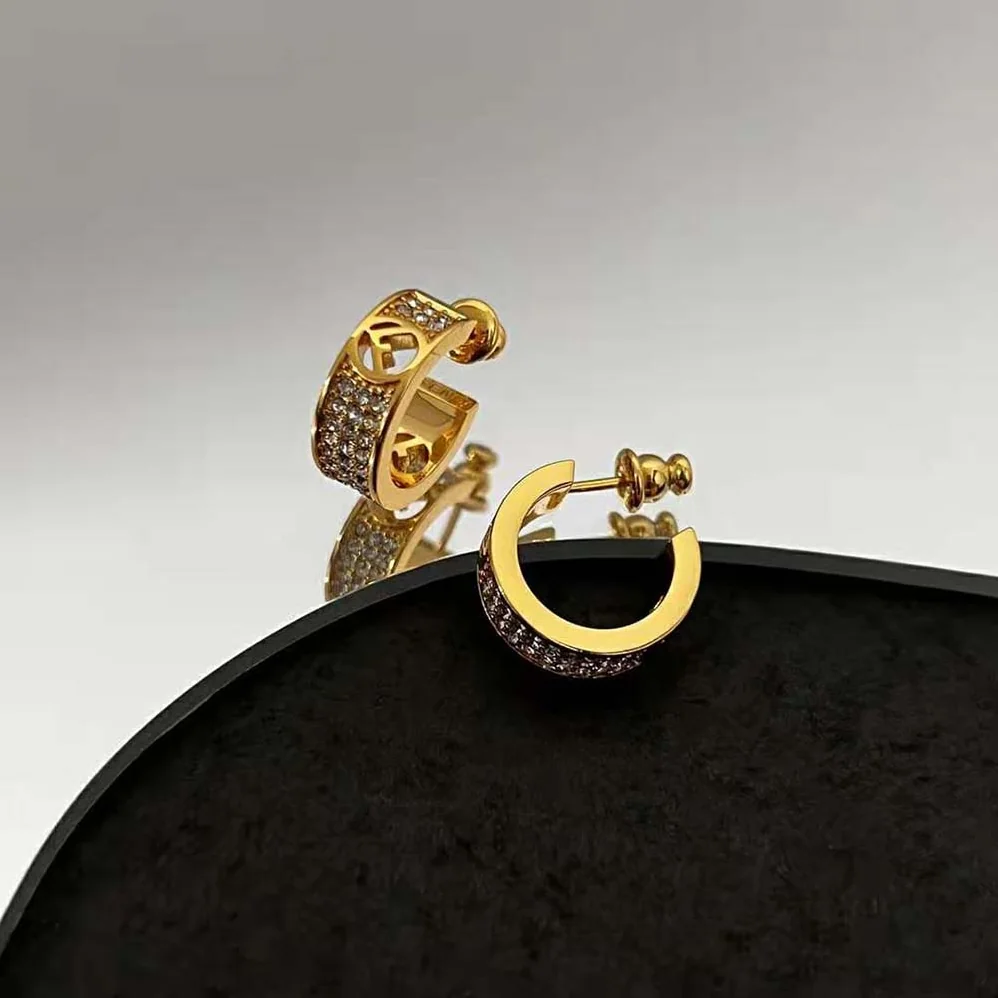 Fendi Small Hoop Earrings with F is Fendi Motif Gold for Women in coloured Fendi Small Hoop Earrings with F is Fendi Motif Gold for Women in coloured