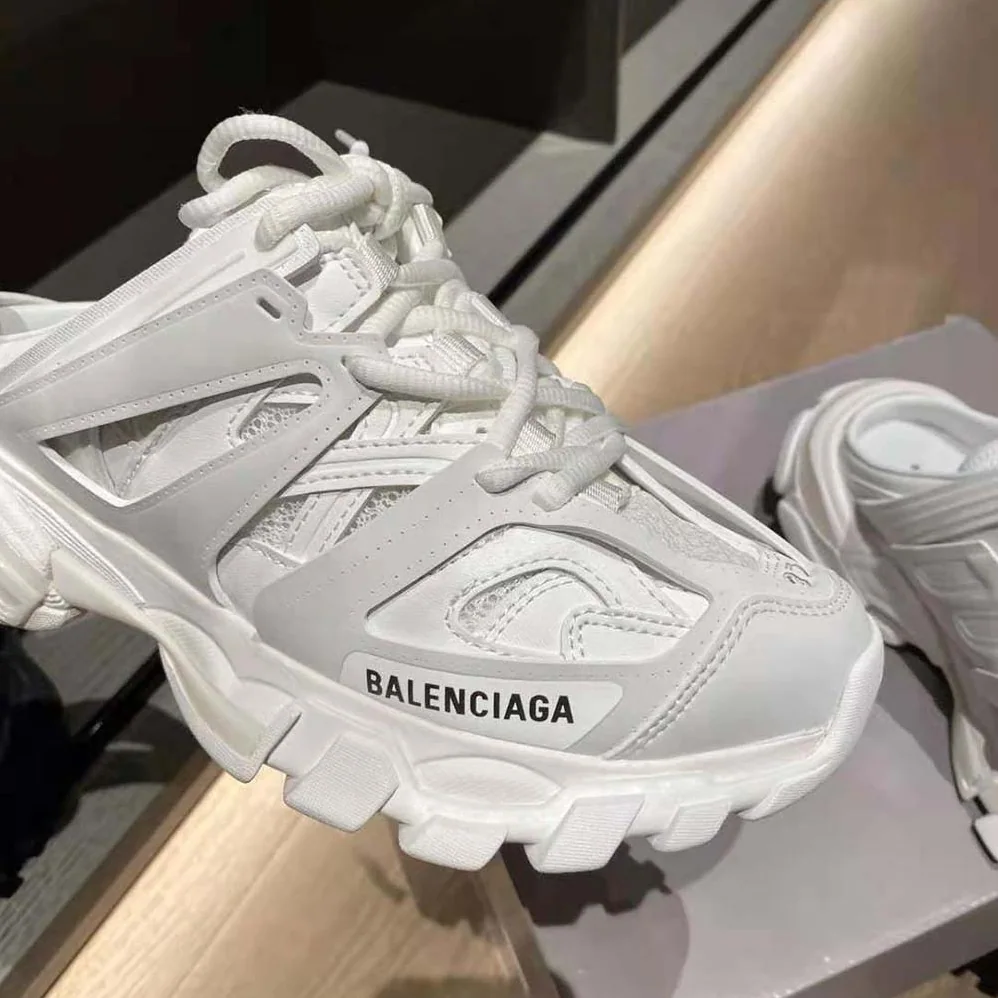 Balenciaga Track Mule in White Mesh and Nylon for Women Balenciaga Track Mule in White Mesh and Nylon for Women