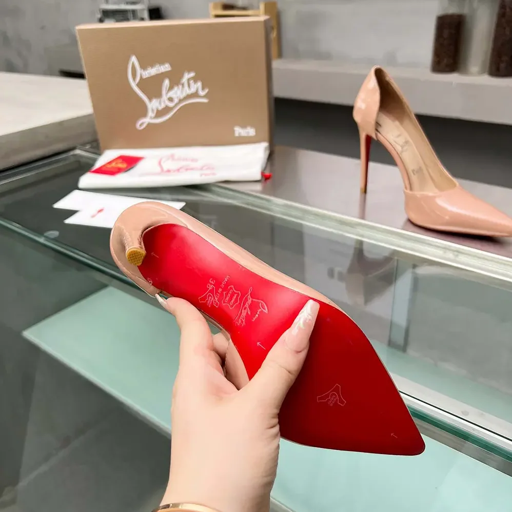 Christian Louboutin Iriza 100 mm Pumps Patent Calf Blush for Women