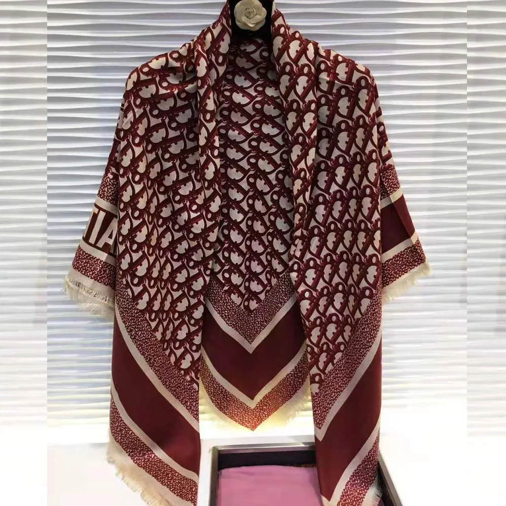Dior Dior Oblique Square Scarf Burgundy Silk Twill for Women Dior Dior Oblique Square Scarf Burgundy Silk Twill for Women