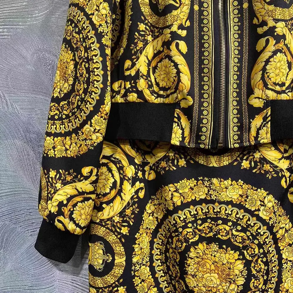 Versace Barocco Bomber Skirt for Women in Yellow Versace Barocco Bomber Skirt for Women in Yellow