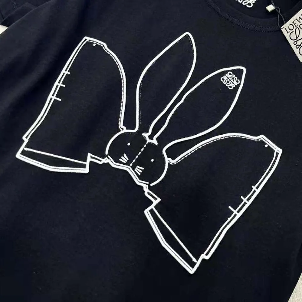 Loewe Bunny T-shirt in Cotton for Women in Black