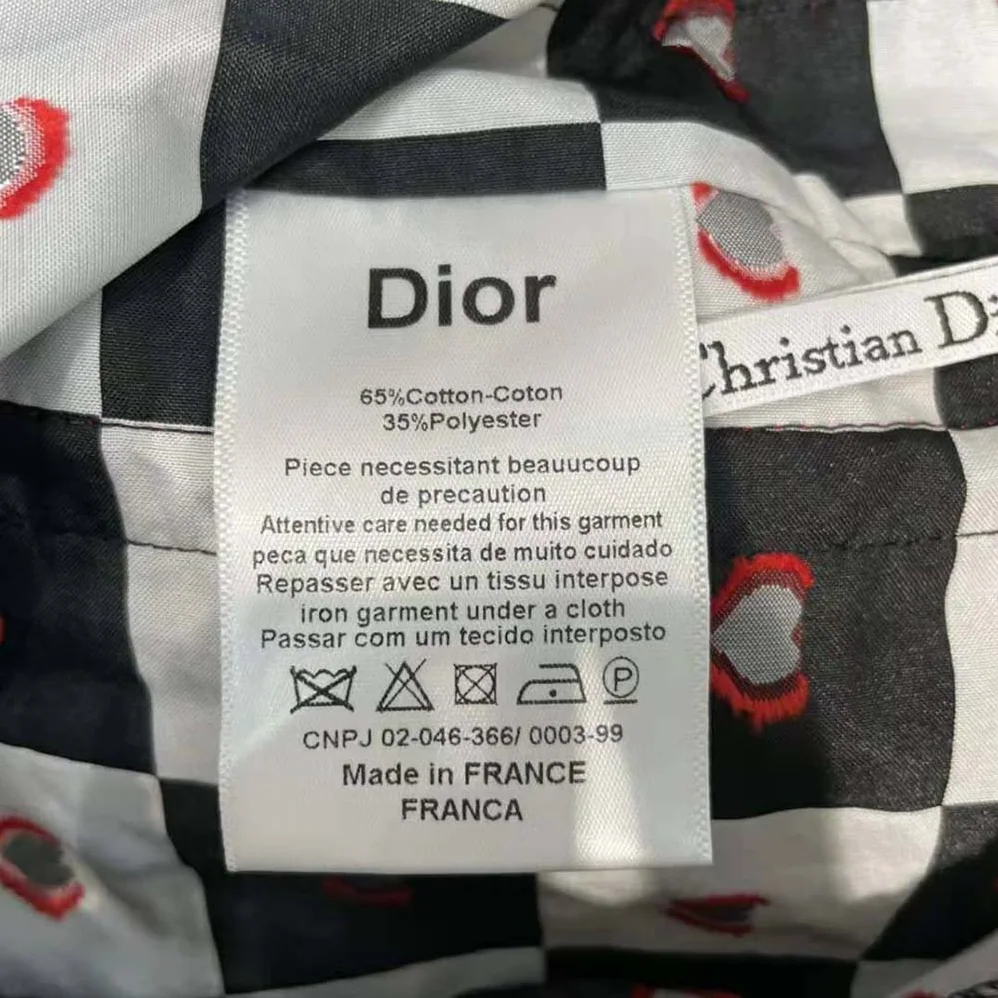 Dior Dioramour Shorts Black White and Red D-Chess Heart Technical Taffeta Jacquard for Women