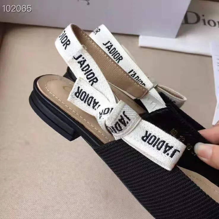 Dior Miss J'adior Ballerina in Black Technical Canvas in 1cm Heel for Women Dior Miss J'adior Ballerina in Black Technical Canvas in 1cm Heel for Women