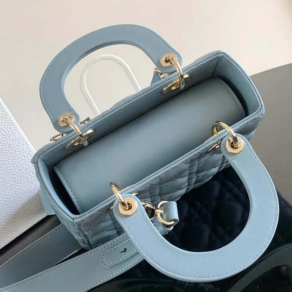 Dior Small Lady Dior My ABCDior Bag Pale Blue Cannage Lambskin for Women