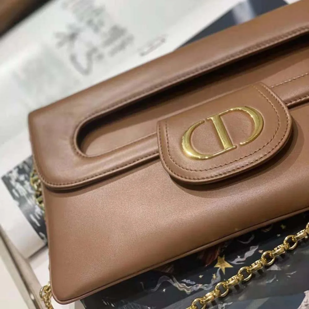 Dior Medium Diordouble Bag Smooth Calfskin for Women in Brown