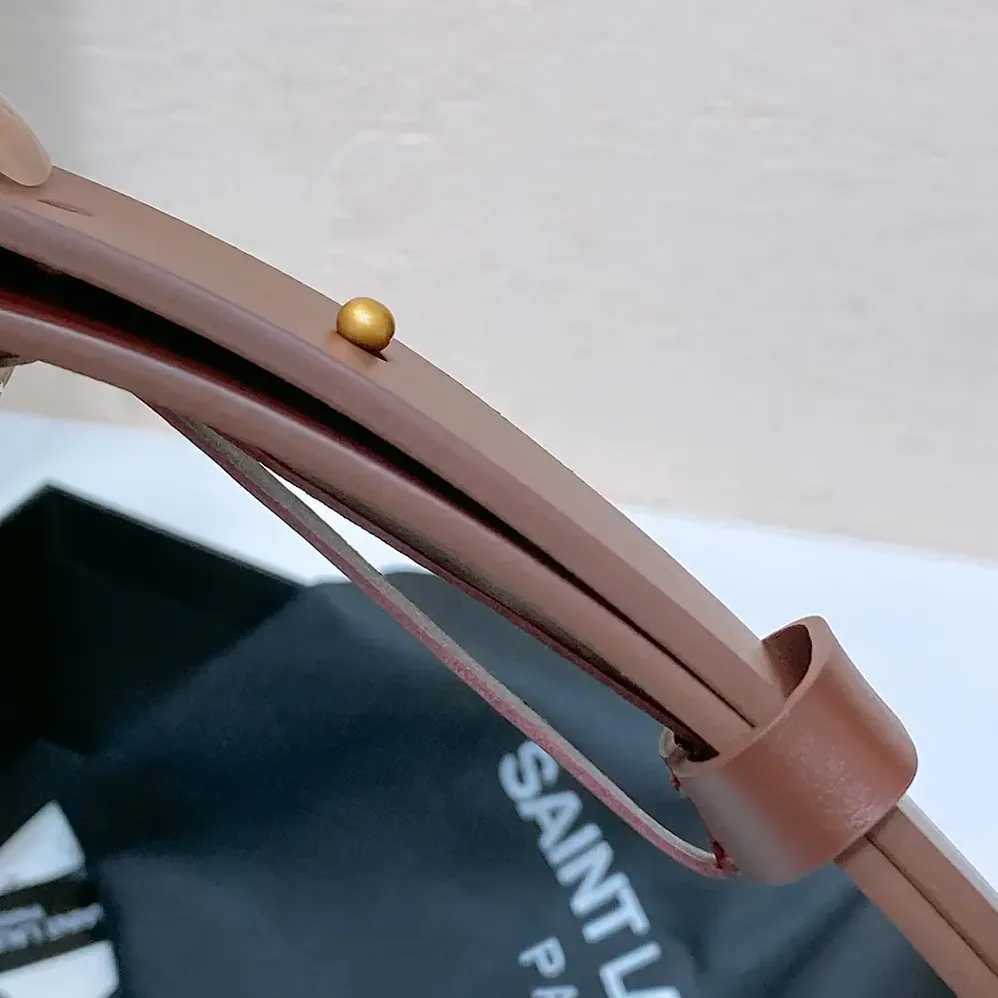 Saint Laurent YSL Motorcycle Belt in Leather for Unisex