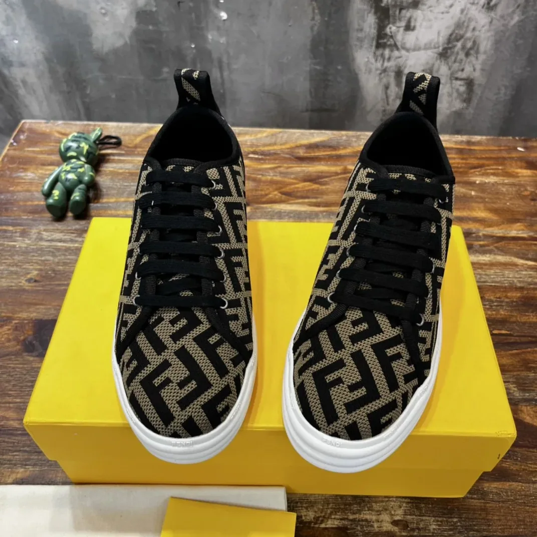 Fendi Domino Fabric Sneakers Brown Fendi Domino Fabric Sneakers Brown