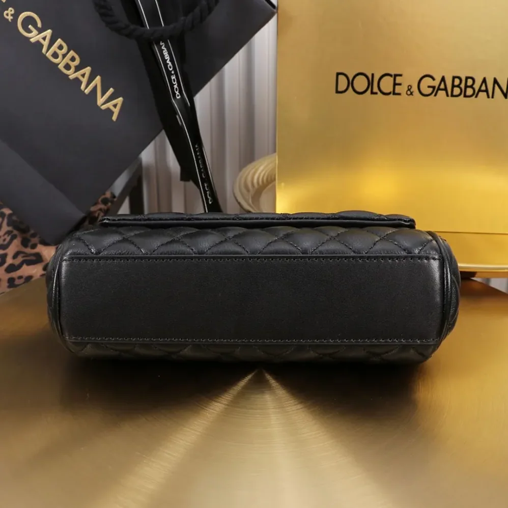 Dolce Gabbana D&G Mini Sicily Handbag in Quilted Nappa Leather for Women in Black