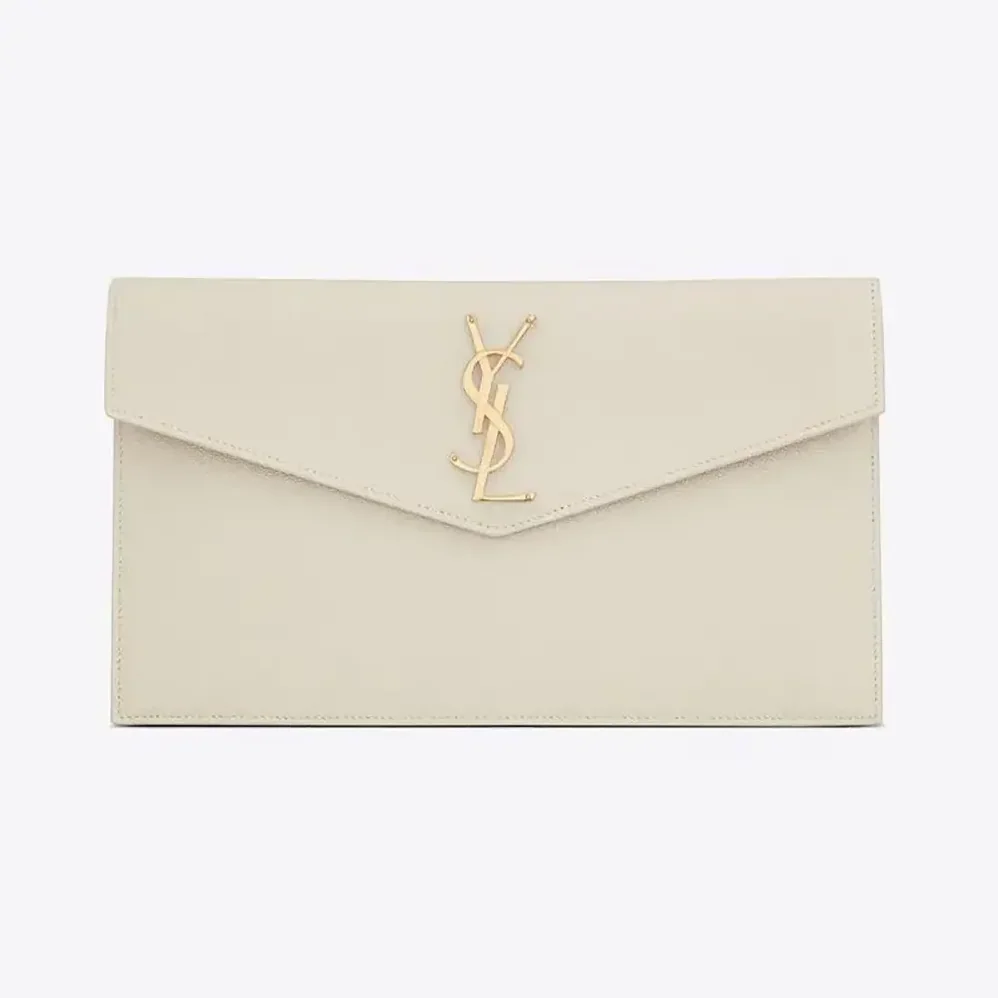 Saint Laurent YSL Uptown Pouch in Grain De Poudre Embossed Leather for Women
