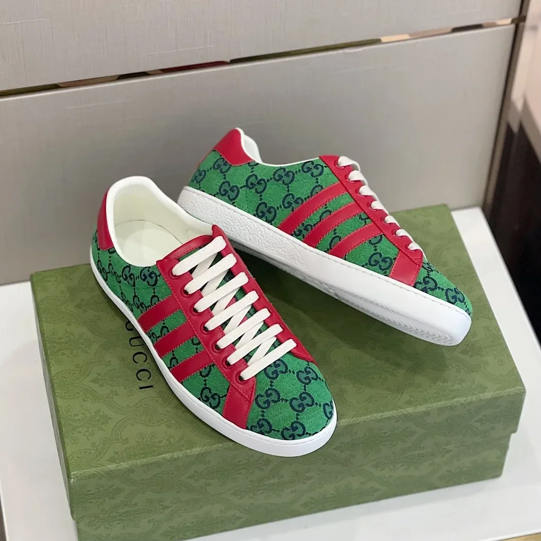 Gucci x Adidas GG Sneakers Green Red for Men Gucci x Adidas GG Sneakers Green Red for Men