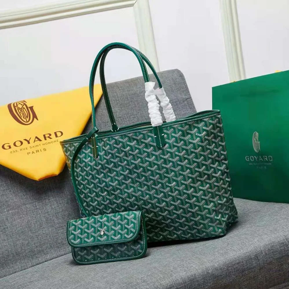 Goyard Sac Artois MM in Goyardine Canvas & Chevroches Calfskin for Women in Green Goyard Sac Artois MM in Goyardine Canvas & Chevroches Calfskin for Women in Green