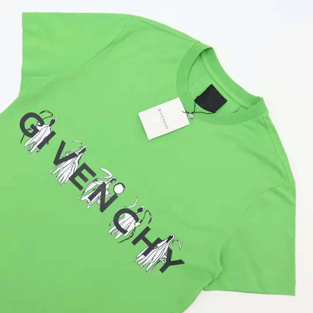 Givenchy Slim Fit T-shirt in Givenchy 4G Jersey with Reaper Prints for Men in Green Givenchy Slim Fit T-shirt in Givenchy 4G Jersey with Reaper Prints for Men in Green