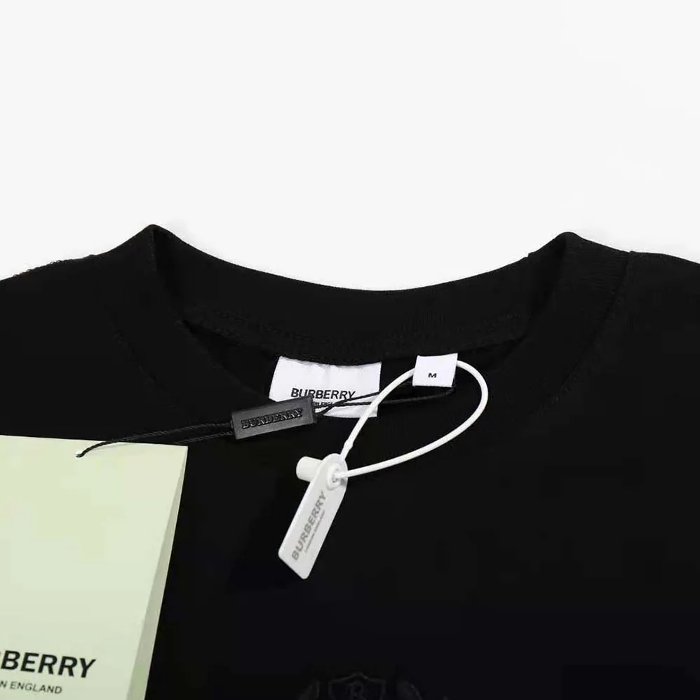 Burberry Embroidered Oak Leaf Crest Cotton T-shirt for Men in Black