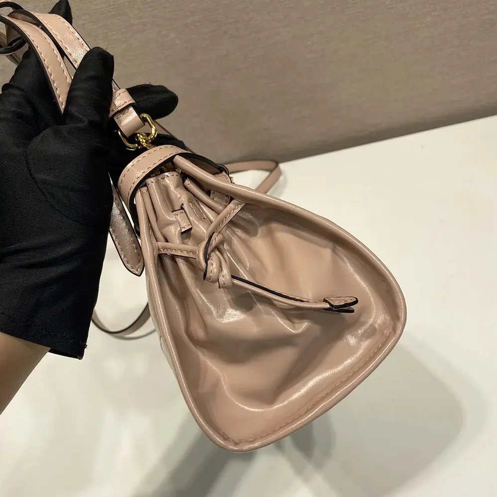 Prada Small Leather Shoulder Bag for Women in Pink