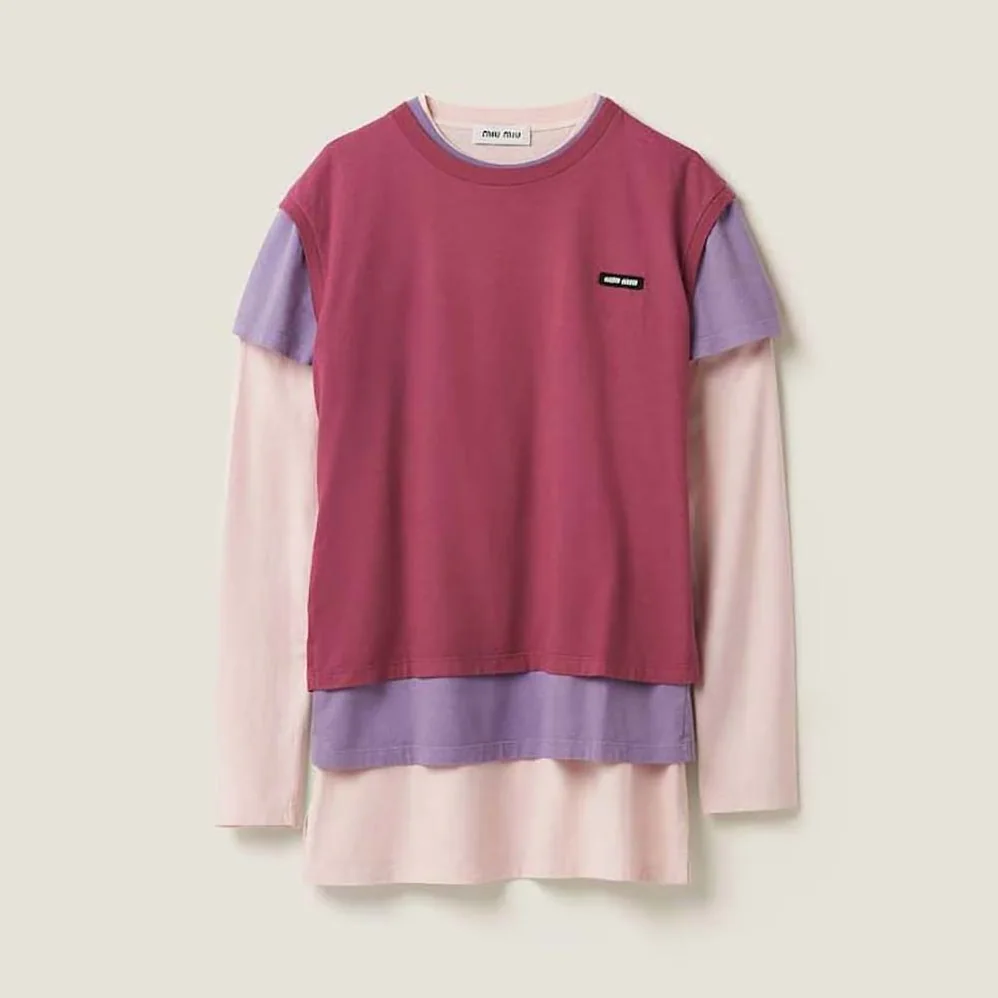 Miu Miu Set of 3 Jersey T-shirts-MJE15_137E_F03NZ for Women