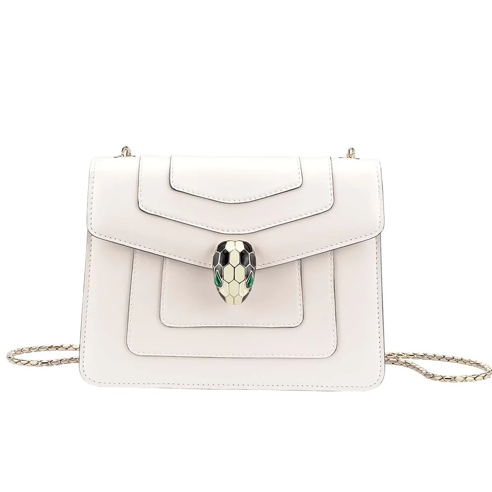 Bvlgari Flap Cover Bag Serpenti Forever in White Calf for Women Bvlgari Flap Cover Bag Serpenti Forever in White Calf for Women