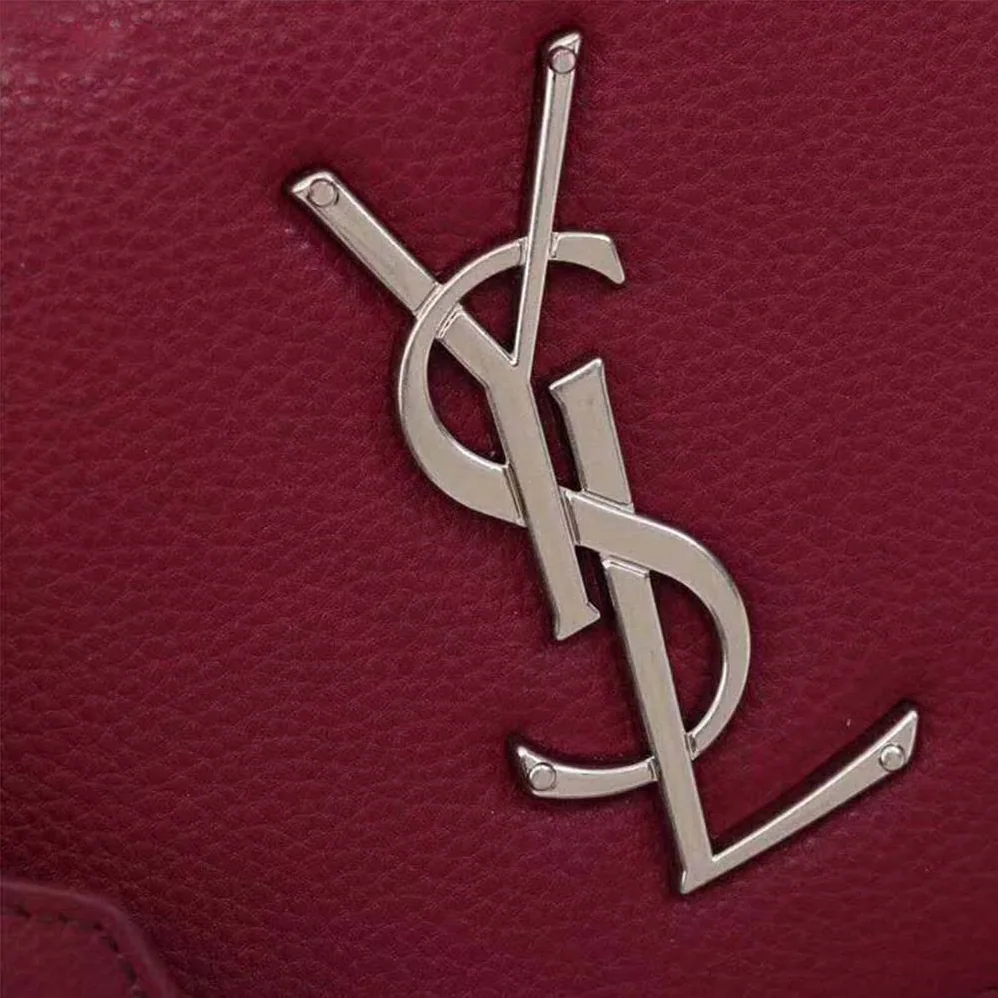 Saint Laurent YSL Medium Sunset Bag Calfskin Leather in Maroon