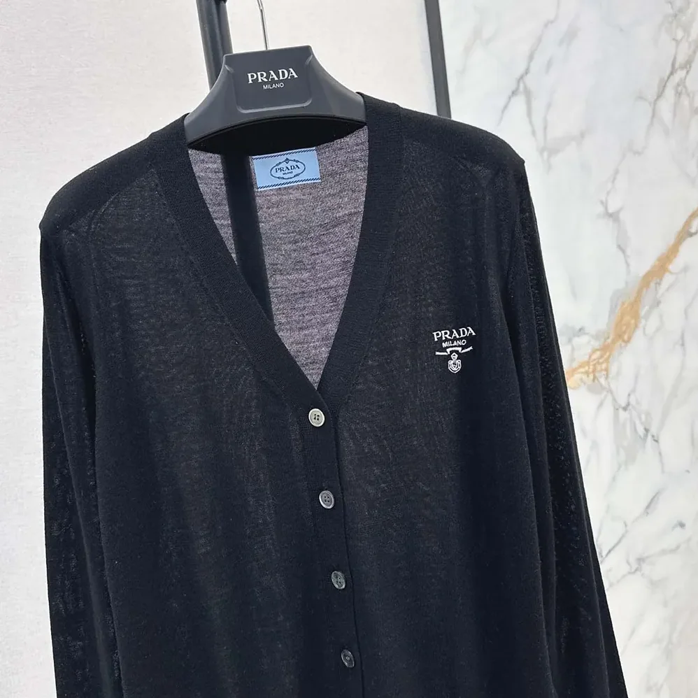 Prada Cashmere Cardigan for Women in Black Prada Cashmere Cardigan for Women in Black