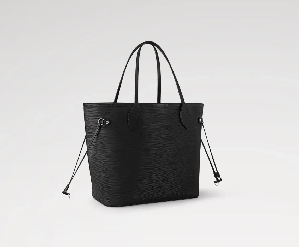 Louis Vuitton Neverfull MM Tote Bag in Black Silver Hardware Louis Vuitton Neverfull MM Tote Bag in Black Silver Hardware
