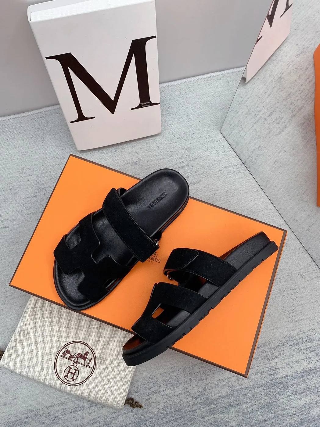 Hermes Chypre Sandal Black Hermes Chypre Sandal Black