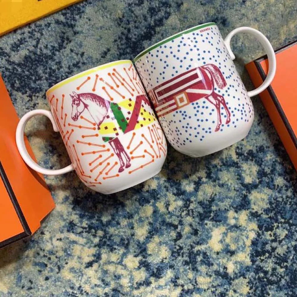 Hermes Hermes Hippomobile Set of 2 Mugs for Unisex Hermes Hermes Hippomobile Set of 2 Mugs for Unisex