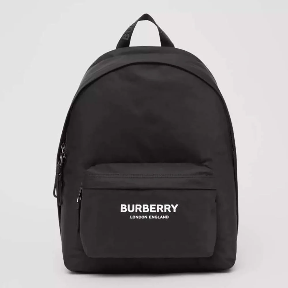 Burberry Logo Print ECONYL Backpack for Men in Black Burberry Logo Print ECONYL Backpack for Men in Black