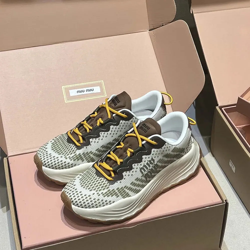 Miu Miu Technical Fabric Sneakers for Women in Green