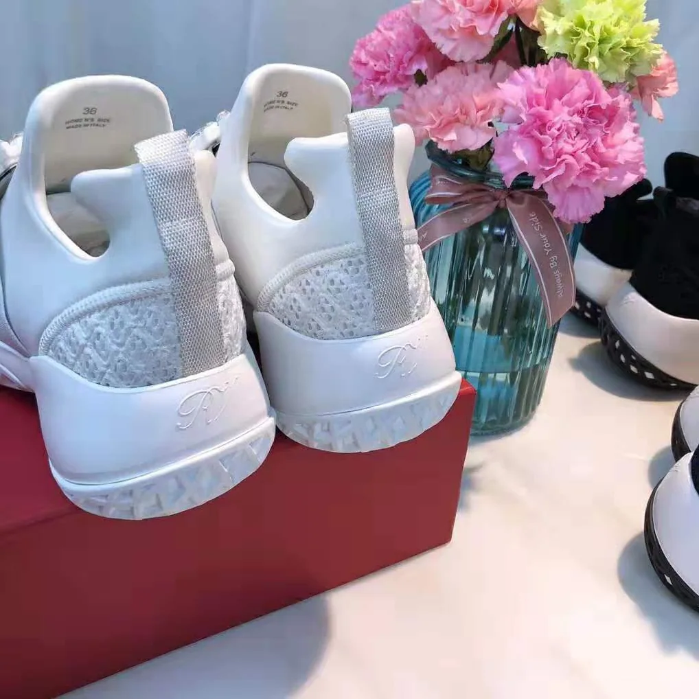 Roger Vivier Viv' Run Strass Buckle Sneakers for Women in White Roger Vivier Viv' Run Strass Buckle Sneakers for Women in White
