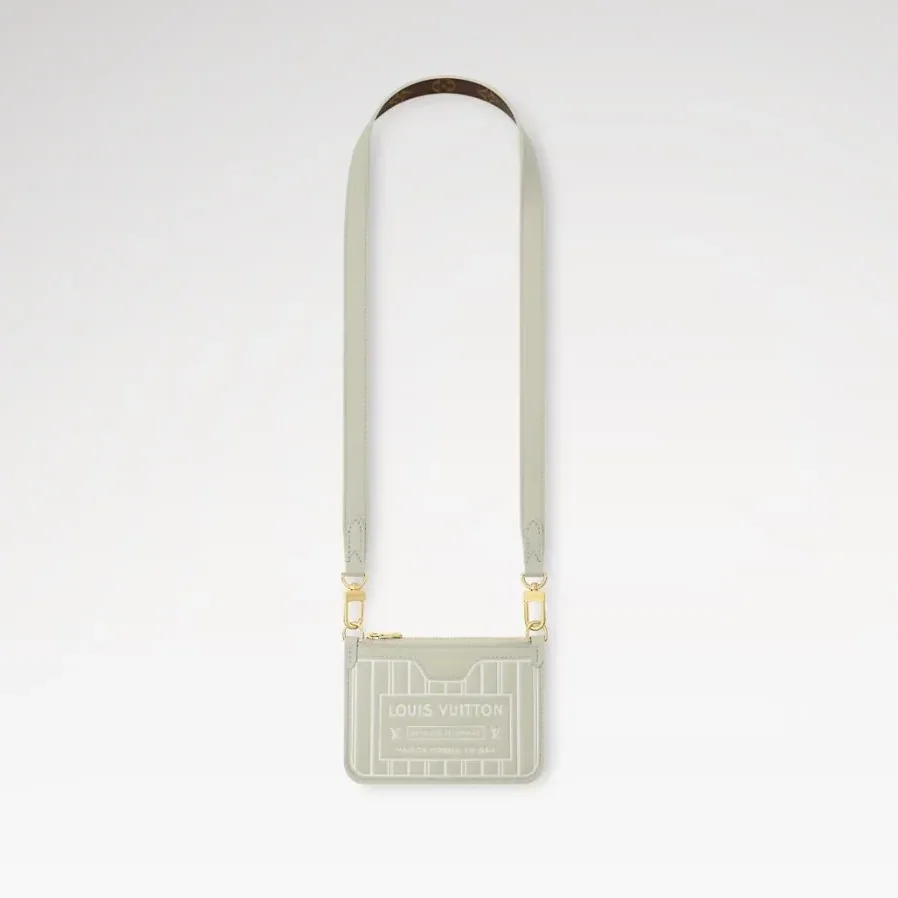 Louis Vuitton Neverfull Bandoulière Inside Out BB Tote Bag in Monogram Celadon Gold Hardware