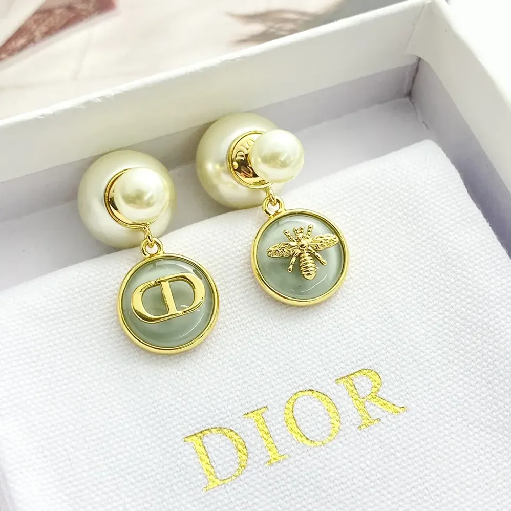 Dior Tribales Earrings Gold-Finish Metal with Pistachio Green Transparent Resin for Women Dior Tribales Earrings Gold-Finish Metal with Pistachio Green Transparent Resin for Women