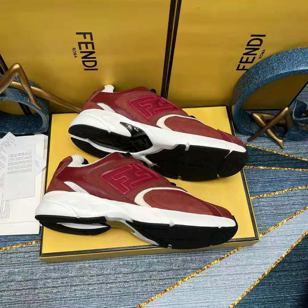 Fendi Faster Trainers Burgundy Nubuck Leather Low for Men in Tops Fendi Faster Trainers Burgundy Nubuck Leather Low for Men in Tops