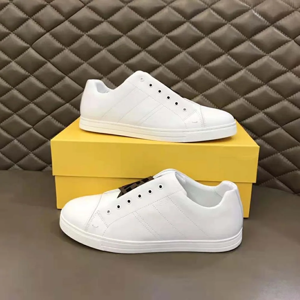 Fendi Sneakers White Leather Slip for Men in ons