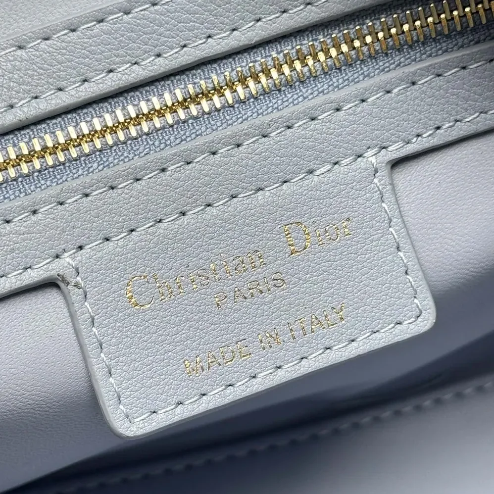 Dior Dior Groove 20 Bag Pale Blue Macrocannage Calfskin for Women