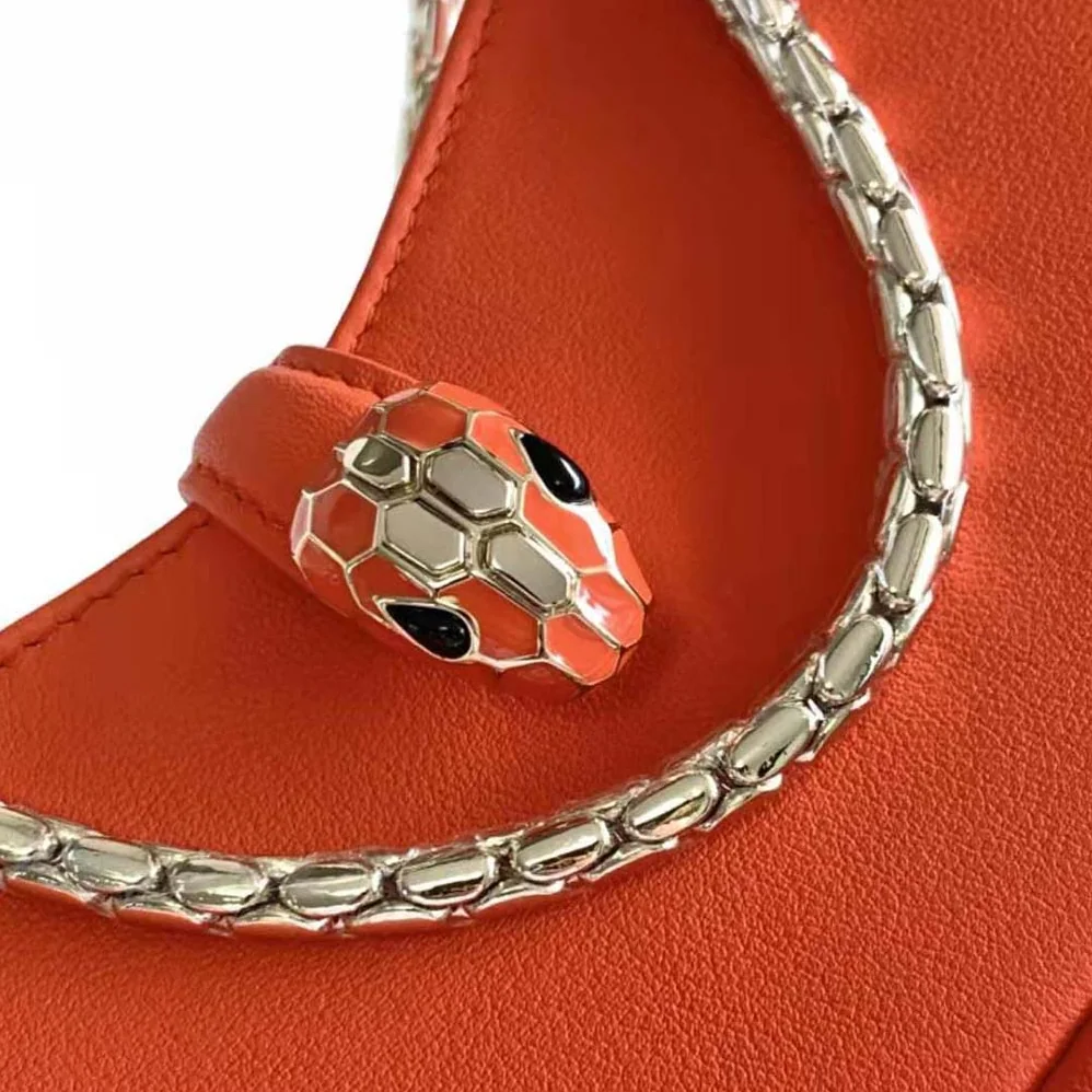 Bvlgari Serpenti Baia Small Shoulder Bag in Calf Leather for Women in Orange Bvlgari Serpenti Baia Small Shoulder Bag in Calf Leather for Women in Orange