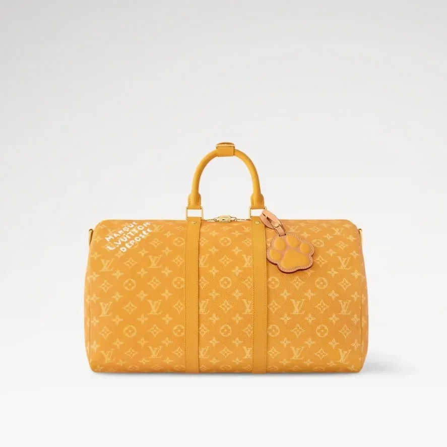 Louis Vuitton Keepall Bandouliere 45 Travel Bag in Yellow Gold Hardware