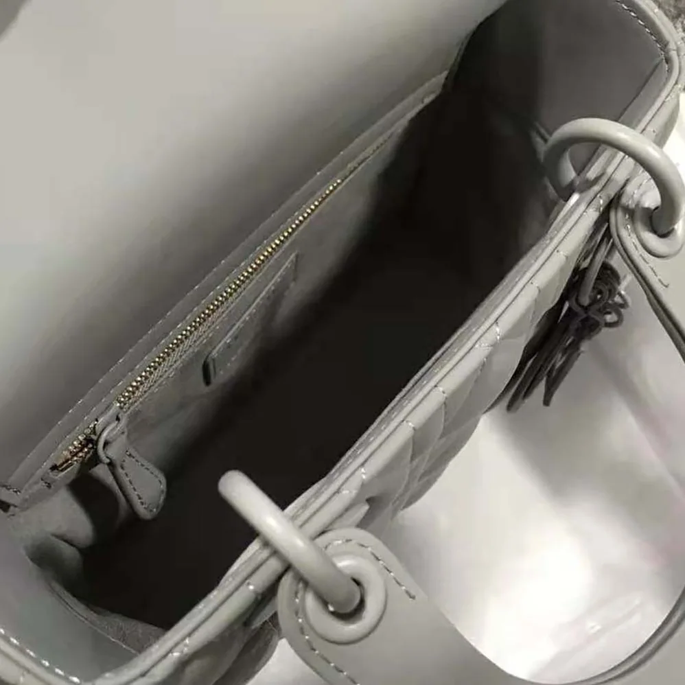 Dior Lady Dior my Abcdior Bag Gray Ultramatte Cannage Calfskin for Women