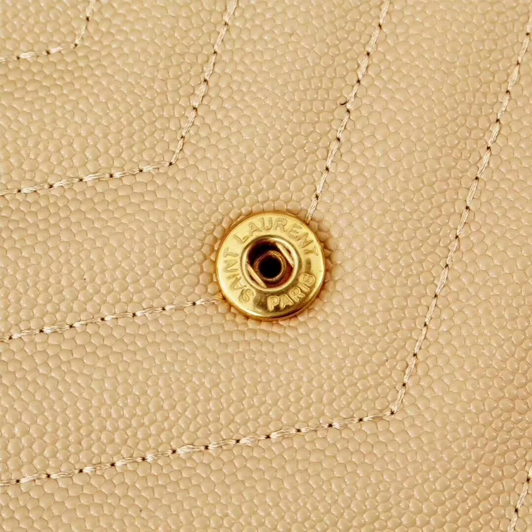 Saint Laurent YSL Medium Monogram Envelope Chain Wallet Gold Hardware in Sandy Saint Laurent YSL Medium Monogram Envelope Chain Wallet Gold Hardware in Sandy