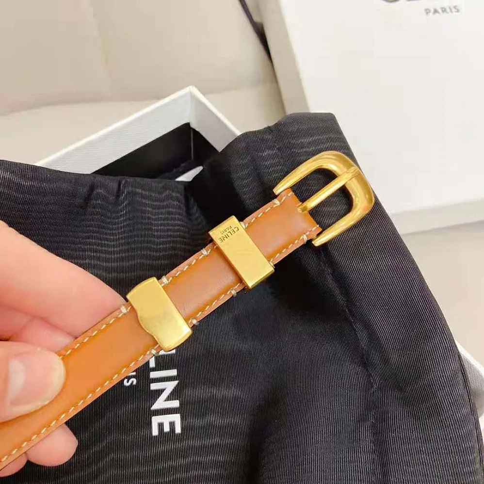 Celine Small Western Belt in Natural Calfskin for Women in Tan Celine Small Western Belt in Natural Calfskin for Women in Tan