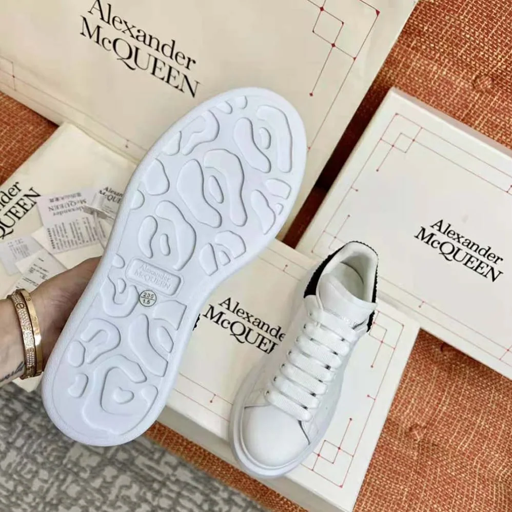 Alexander Mcqueen White Smooth Calf Leather Oversized Sneaker for Women